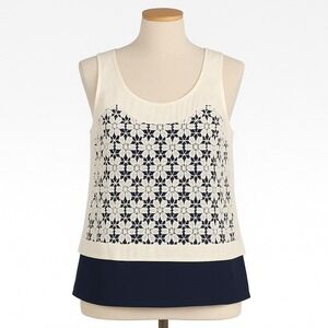 Nell Lace Silk‎ LIned Tank Top Womens S Made In USA Boho Romantic Vintage Chic